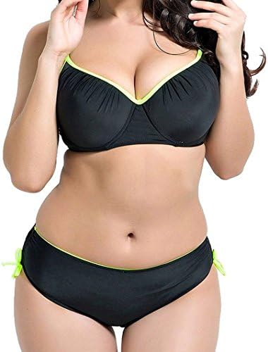 W&amp;C Womens Sexy Two-Piece Fashion Bikini Swimsuits (0-2, Black)