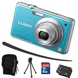 Panasonic Lumix FS11 blau + Mega Zubehör ( 8GB + Tasche + 2Akkus + KFZ )