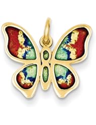 14k Enameled Butterfly Charm