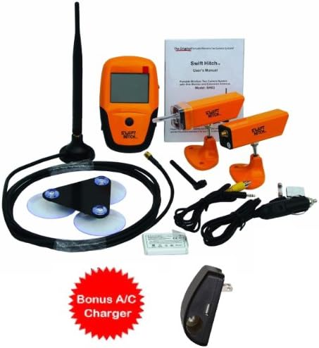 Swift Hitch SH03 Two Camera System Bonus Bundle Free A/C Adapter PP01 120V AC to 12V DC Adapter