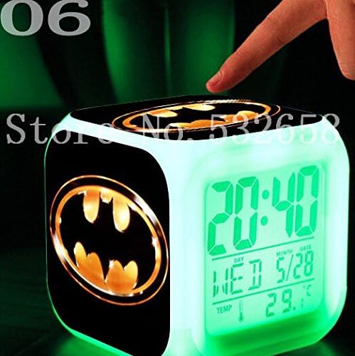Batman 7 Colors Change Digital Alarm LED Clock Cartoon Night Colorful Toys for Kids (Style 6)