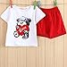 PanDaDa Baby T-shirt Tops Short Sleeve Top Shorts Pants Heart Bear Outfit Set