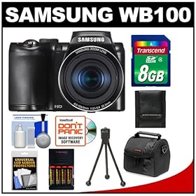 2013 Cheap Camera : Samsung WB100 Smart Digital Camera (Black) with 8GB Card + Case + Batteries & Charger + Tripod + Accessory Kit Sale 2013 Cheap Camera : Samsung WB100 Smart Digital Camera (Black) with 8GB Card + Case + Batteries & Charger + Tripod + Accessory Kit Sale