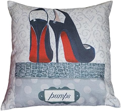 Christian Louboutin shoes Inspired Home Decor Throw Pillow Cover Decorative Pillow Black White Beige Pillow Fashion Home Decor Couture Grey