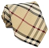 Burberry Tan Plaid Silk Necktie BURT1