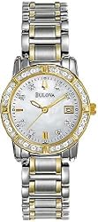 Women's Two Tone Diamond Bracelet Mother of Pearl Dress Watch