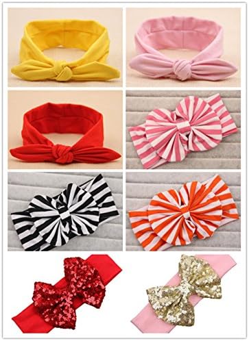 Blanche Lynn 8pcs of Cotton Colorful Kid Girl Headband Cute Hair band (b)