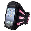 Black / Light Pink Deluxe Armband Sportband Case Compatible With Apple iPhone 4