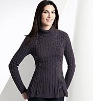Pure Cotton Cable Knit Fluted Hem Jumper