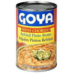 Goya Refried Beans Chorizo, 16-Ounce Cans (Pack of 12)