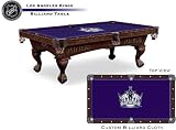 Los Angeles Kings Logo Pool Table with Elmhurst Legs and Cinnamon Finish