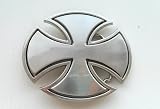 Iron Cross German Cross Belt Buckle Brushed Nickel Look