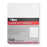 TOPS Laser Cut Sheet Paper, Perforated 3-2/3 Inches from Bottom, 8.5 x 11 Inches, 20 Pound, 500 Sheets, White, (05040)