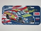 GREG BIFFLE #16 Officially Licensed NASCAR Colored Logo Plastic LICENSE PLATE