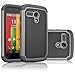 Motorola Moto G Case, Moto G 1st Gen Case, Tekcoo(TM) [Tmajor Series] Shock Absorbing Hybrid Rubber Plastic Impact Defender Rugged Slim Hard Case Cover For Moto G 3G / 4G LTE (Gray / Black)
