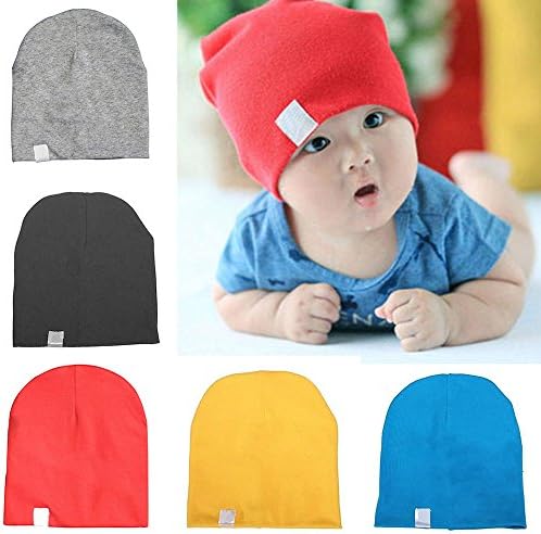Cotton Toddler Unisex Cap Hats Newborn Beanies Baby Infant Soft Cute Toddler Kids Cap Hats-Red