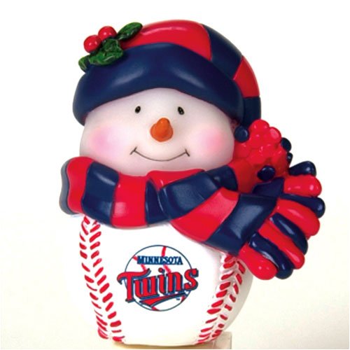 Minnesota Twins MLB Light-Up Musical Snowman Ornament (3)