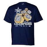 Dallas Cowboys 50th Anniversary 5x Super Bowl Championship Rings T-shirt