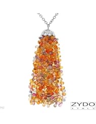 ZYDO 18K White Gold 101.4 CTW Sapphire and 0.26 CTW Color F-G VS1-VS2 Diamond Ladies Necklace. Length 24 in. Total Item weight 37.5 g.