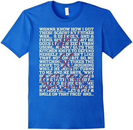 Men's Wanna Know How I Got These Scars? T-Shirt Small Royal Blue
