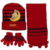 Toddler Dream Knit Hat Gloves and Scarf Set - Red W20S21E