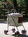 Designer Pet Strollers-white W/brown Trim and Print-quick Release Fold Down Frame