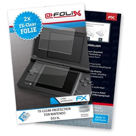 2 x atFoliX FX-Clear Invisible screen protector for Nintendo DSi XL / DSiXL NDSiXL NDSi-XL - Ultra clear screen protection! Highest Quality - Made in Germany!