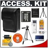Deluxe Accessory Kit with Soft Leather Case + CGA-S005A Battery + Tripod + Cameta Bonus Kit for Panasonic Lumix DMC-FX10, FX12, FX100 & LX2 Digital Cameras