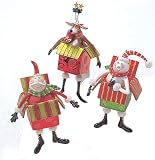 6.5 Whimsical Santa In Gift Box Glass Christmas Ornament #823077-B