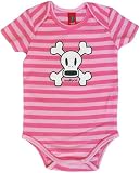 Small Paul By Paul Frank Hot Striped Pink Skurvy SS Onesie Size 0-3M - 6-12M