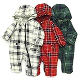 ミアメール mia mail タータンチェック フード付 ジャンプスーツ グリーン