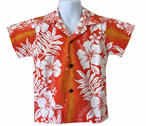 Made in Hawaii ! Boy's Panel Floral Hawaiian Aloha Shirt
