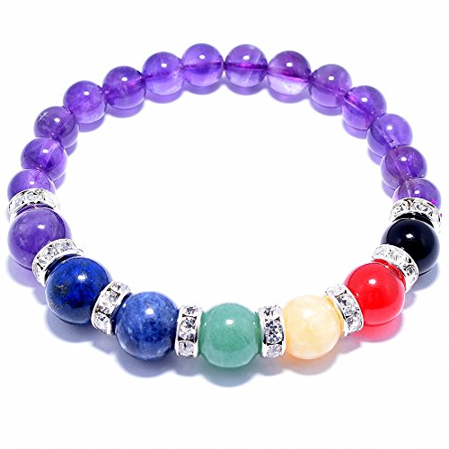 Natural amethyst gem beads, maxin 8mm semi-precious stones bracel…