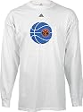 New York Knicks Mesh Ball NBA White Long Sleeve Tee Shirt By Adidas