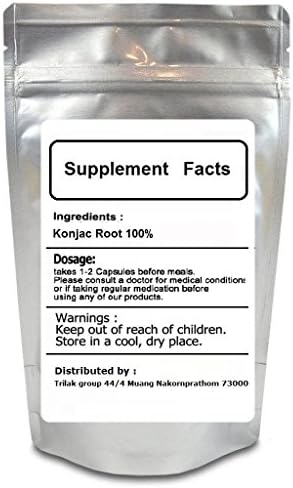 GLUCOMANNAN Konjac Root 500 Capsules @500 mg weight loss slim 100% natural