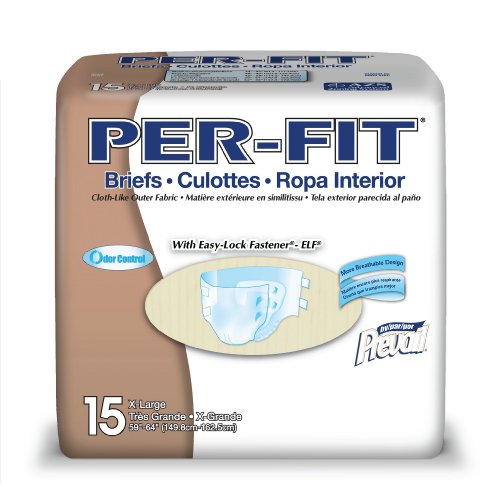 Per-Fit Briefs, Extra Large, 15 Briefs Pack of 4.