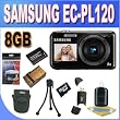 Samsung EC-PL120 Digital Camera with 14 MP and 5x Optical Zoom Black W/ 8GB Memory + Extended Life Battery + Charger + Shock Proof Case + Deluxe Accessory Saver Kit!