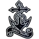 Toddler Gildan T-Shirt : Sail Away - Nautical Sailor Anchor - Black Flock (It's Fuzzy!) with Silver Glitter Accents
