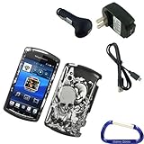 Gizmo Dorks Rubber Hard Case (2D Skull) and Charging Bundle with Carabiner  ....