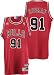 Dennis Rodman Jersey: adidas Red Throwback Swingman #91 Chicago Bulls Jersey - Small