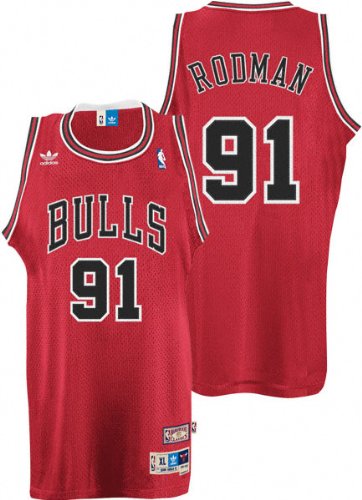NBA Men's Chicago Bulls Dennis Rodman Retired Player Swingman Jersey (Red, X-Large)
