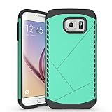 Galaxy S6 Armor Case, X-Master® [Shock Absorption] [Minimalism Series]2in1 Hard PC Cover with Soft Silicone Case Hybrid Defender Shockproof Protective Case for Samsung Galaxy S6 5.1 inch (Teal)