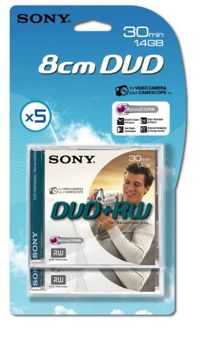 : Sony 5 Pack 8cm DVD+RW 30 Min - Blister