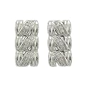 Sterling Silver Diamond "Shrimp" Earrings (1/10 cttw)