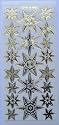 One sheet of peel off stickers for cardmaking and craft - gold on clear - Christmas stars