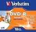 Verbatim 43521 DVD-R 4.7GB 16x Wide Ink Jet Printable, 10 pack, Individually cased