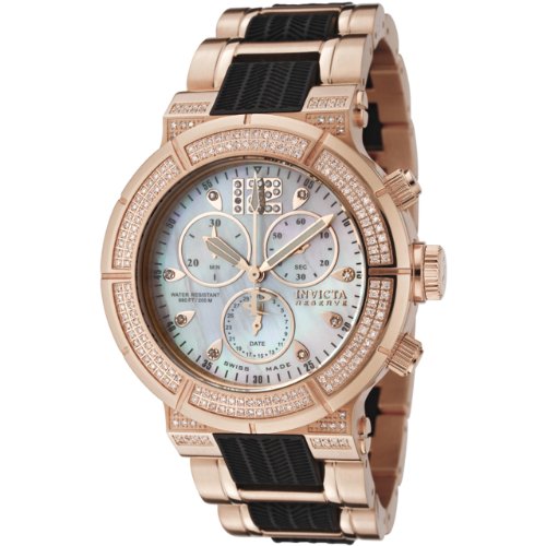 Invicta Women's 0185 Reserve Collection Chronograph Diamond Accented 18k Rose Gold-Plated Watch