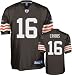Joshua Cribbs Jersey: Reebok Authentic Alternate Brown #16 Cleveland Browns Jersey - 56