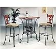 3 PIECE BAR TABLE SET WITH WINE RACK BASE - Bar Table and 2 Bar Chairs