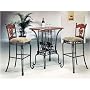 3 PIECE BAR TABLE SET WITH WINE RACK BASE - Bar Table and 2 Bar Chairs